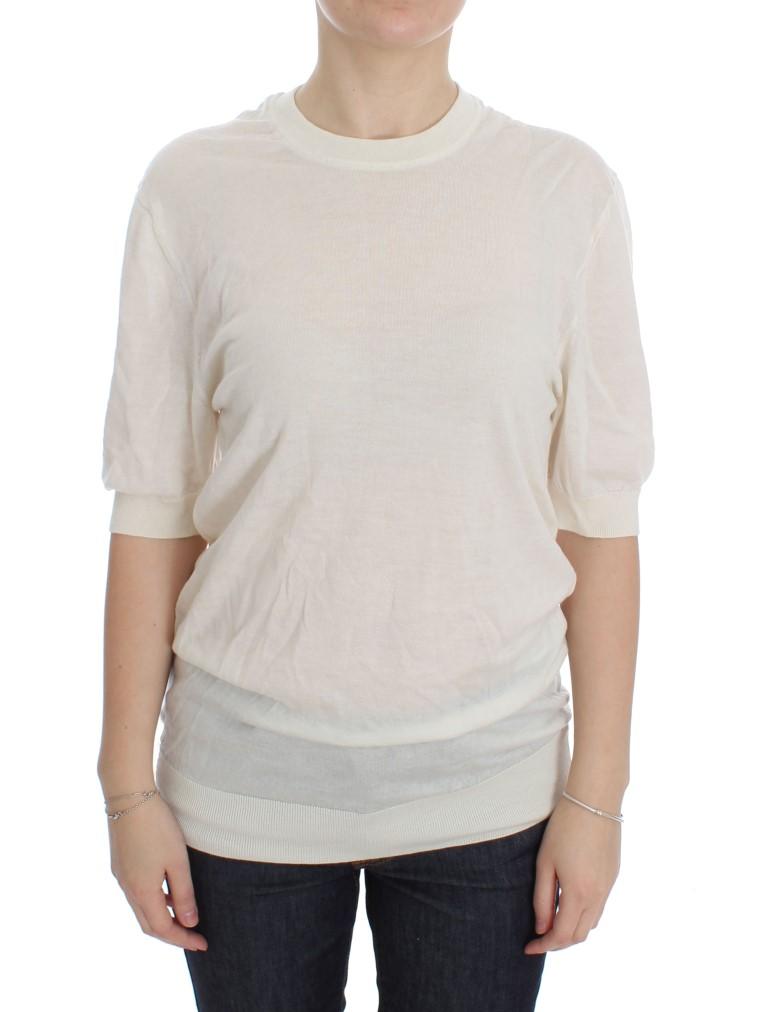 Dolce & Gabbana Women's Cashmere Sweater White DRE10087 - IT40|S