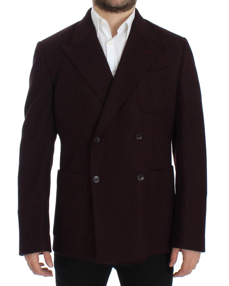 Dolce & Gabbana Men's Double breasted Wool Blazer Bordeaux SIG12289 - IT48 | M