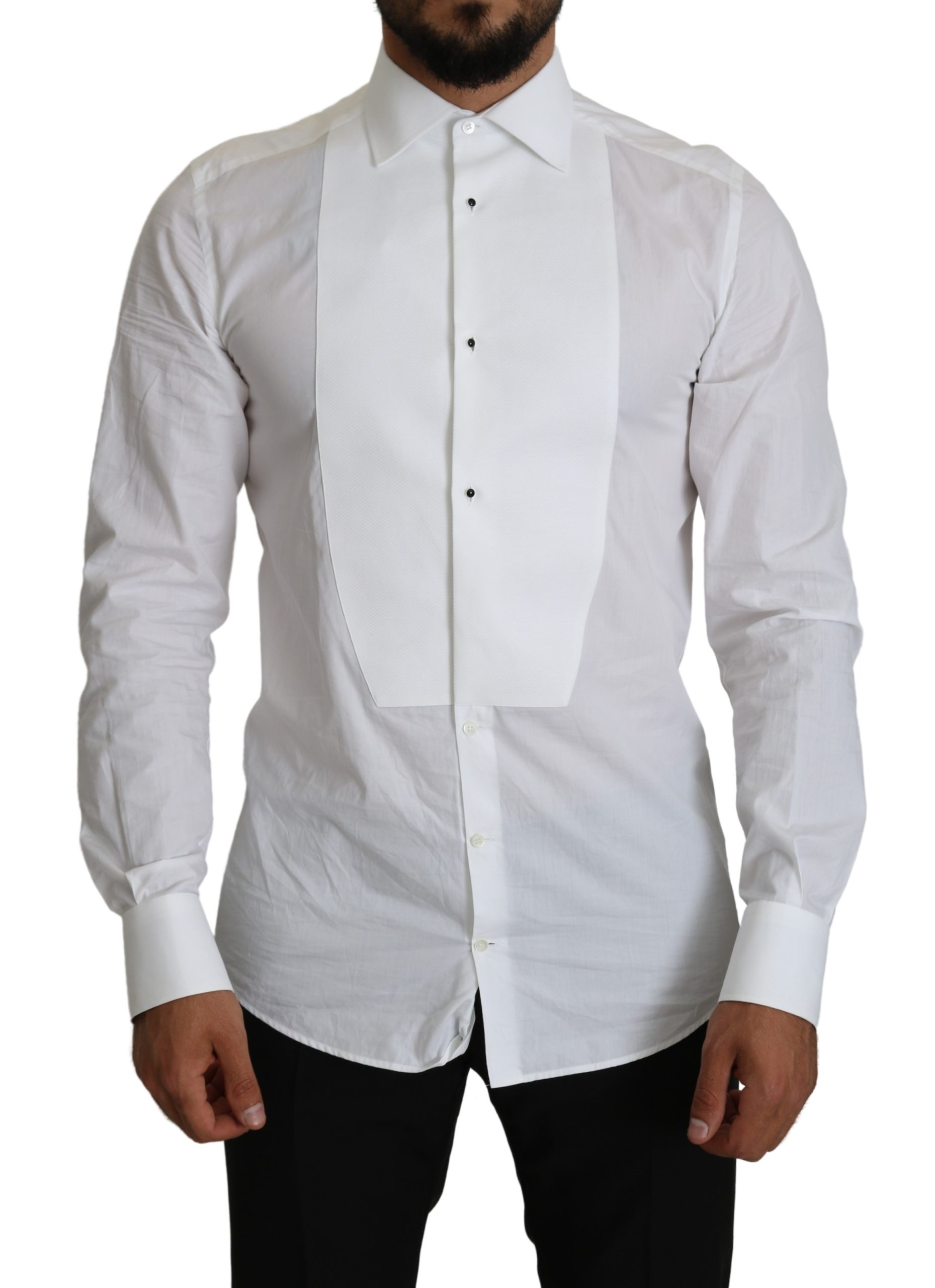 Dolce & Gabbana Men's Formal Cotton Shirt White TSH5167 - IT40 | M