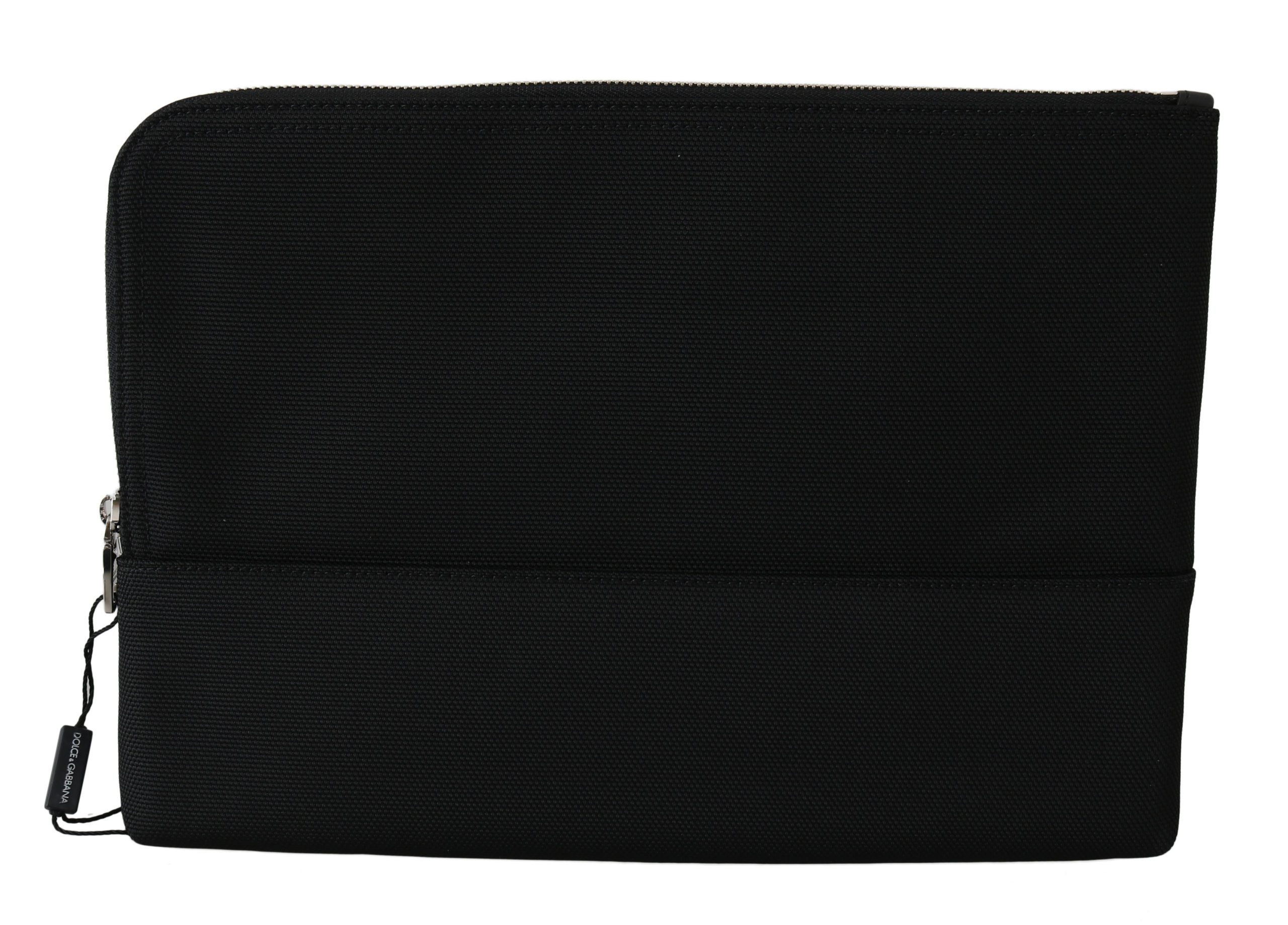 Dolce & Gabbana Men's Zipper Logo Clutch Hand Pouch Messenger Bag Black VA8552