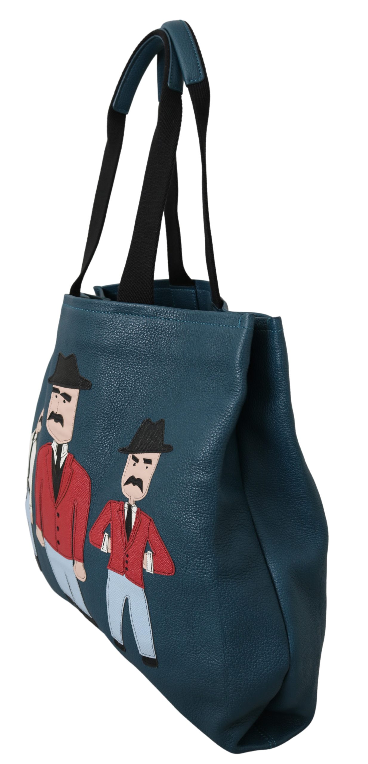 Dolce & Gabbana Men's Patched Leather Tote Bag Blue VAS9606