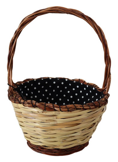 Dolce & Gabbana Women's Rattan Basket Tote Bag Beige VAS12274