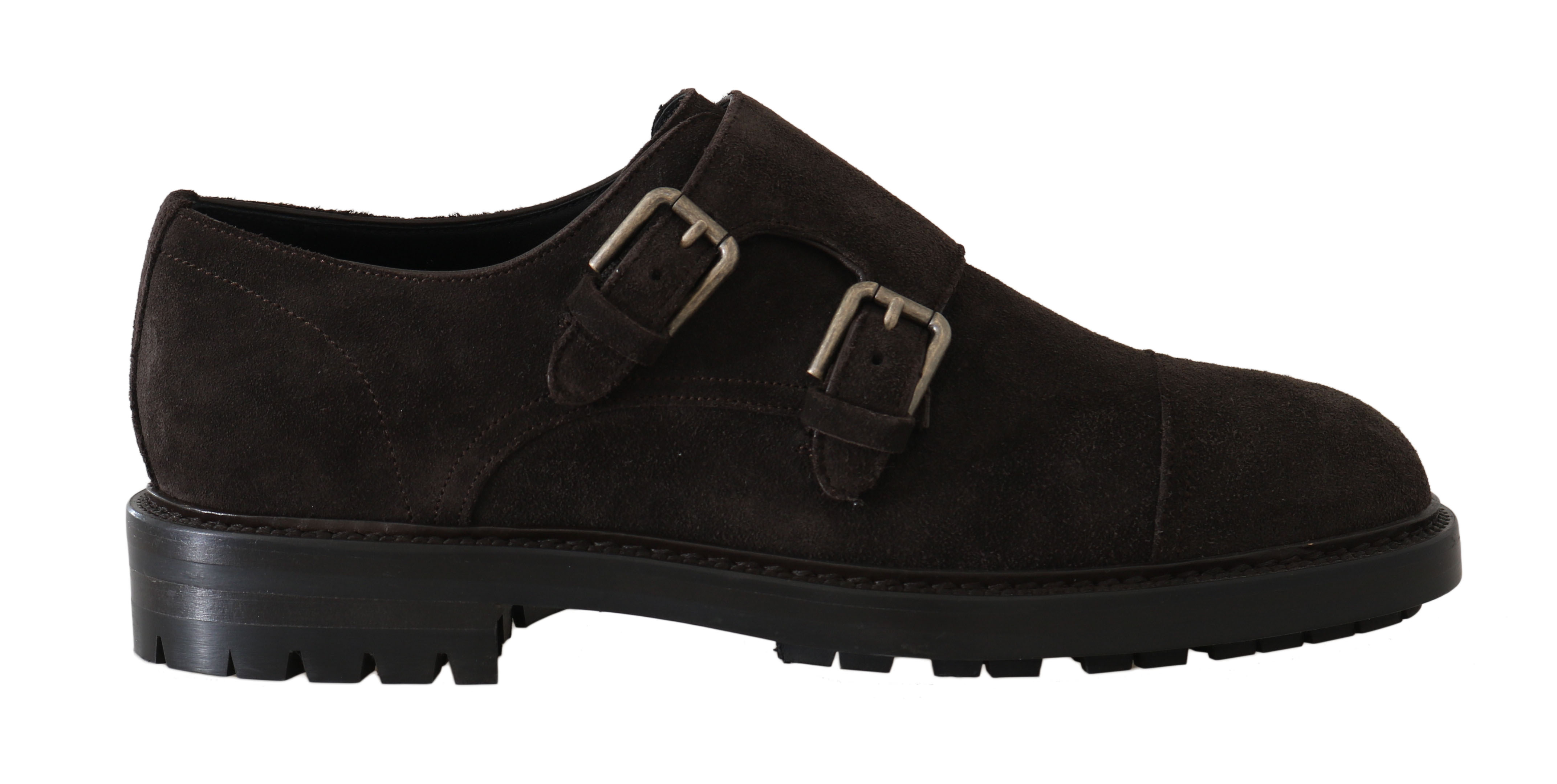 Dolce & Gabbana Men's Leather Monkstrap Derby Shoes Brown MV2052 - EU40/US7