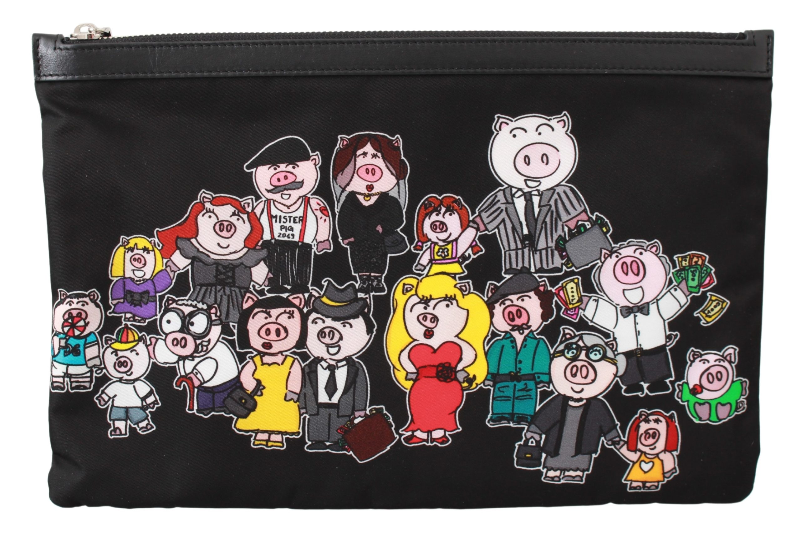 Dolce & Gabbana Men's Family Pig Hand Messenger Bag Black VAS9487