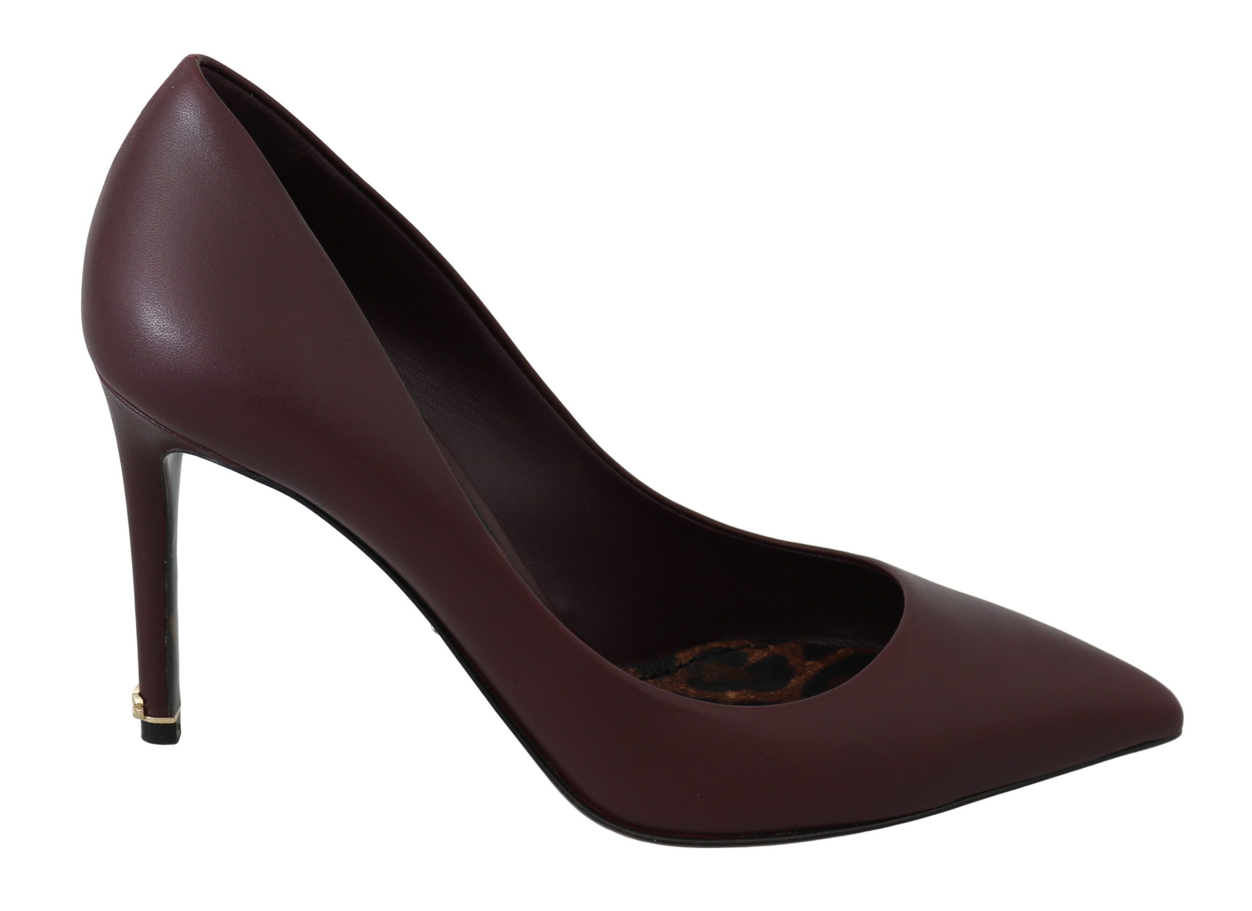 Dolce & Gabbana Women's Stilettos Bordeaux Leather Heels Bordeaux LA6297 - EU35.5/US5