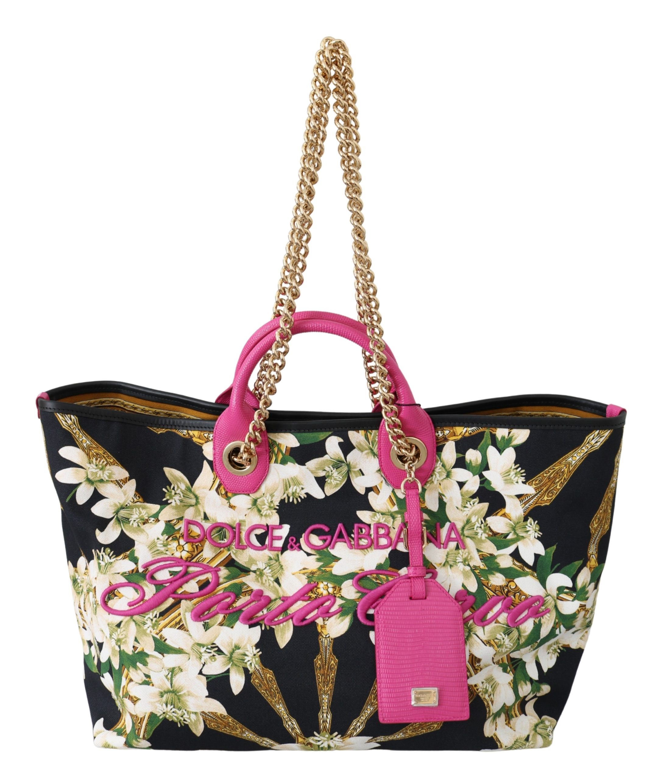 Dolce & Gabbana Women's Floral Porto Cervo Tote Bag Black VAS9792