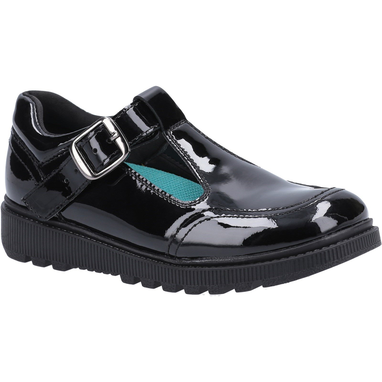 Hush Puppies Kid's Kerry Senior School Shoe Patent Black 30820 - Patent Black 6