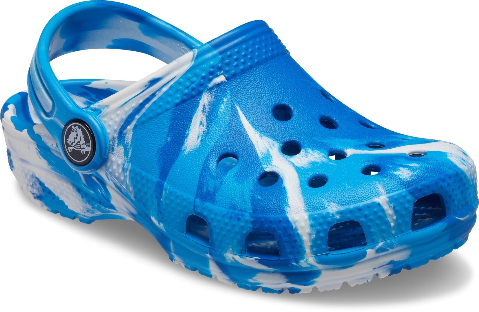 Crocs Kid's Classic Marbled Clog Sandal Blue 32078 - Bright Cobalt/White 4