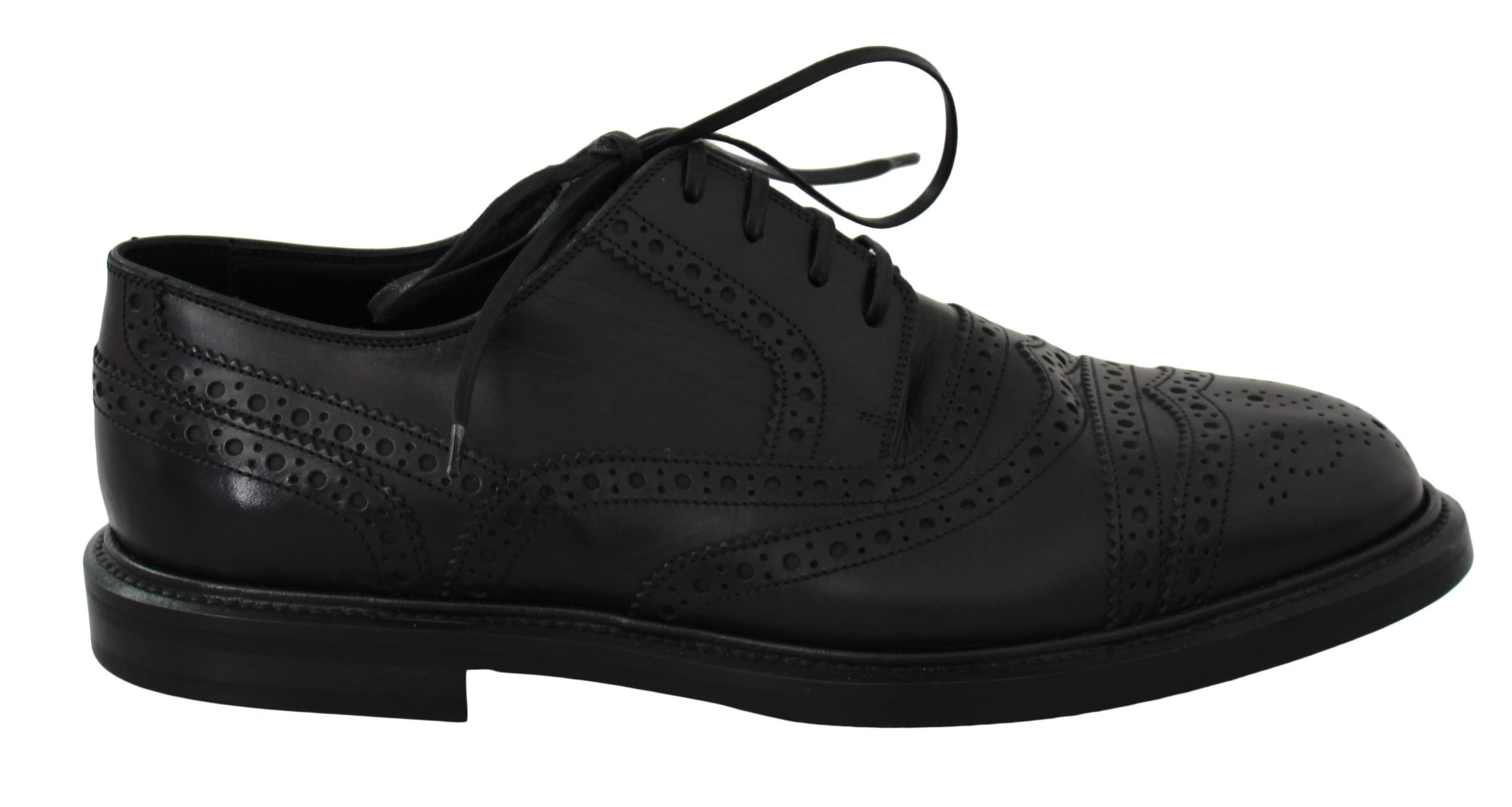 Dolce & Gabbana Men's Leather Dress Brogues Shoes Black MV2505 - EU40/US7