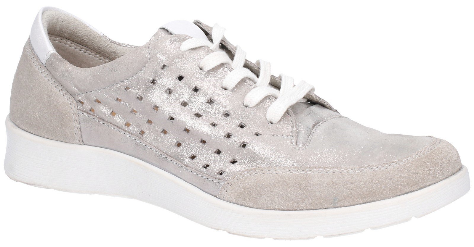Hush Puppies Women's Molly Lace Up Shoe Various Colours 28408 - Silver 3