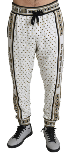 White DG Love Studded Trouser Sweatpants - IT48 | M