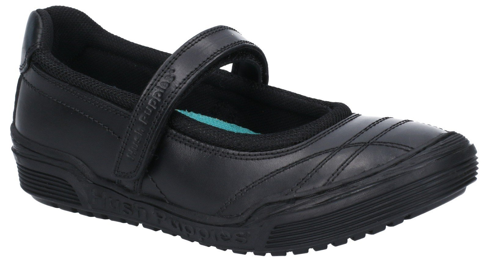 Hush Puppies Kid's Amelia Snr Touch Fastening School Shoe Black 28976 - Black 3 UK