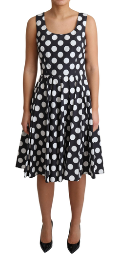 Dolce & Gabbana Women's Polka Dotted Cotton A-Line Dress Blue DR2756-40 - IT40|S