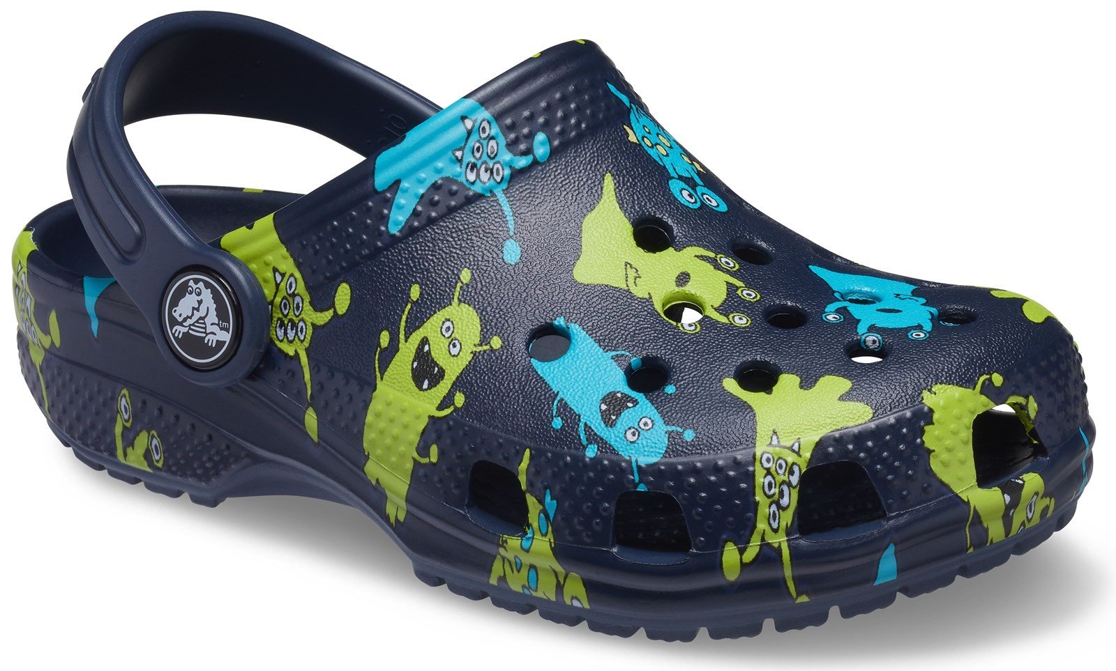 Crocs Kid's Classic Monster Print Clog Sandal Navy 31878 - Navy 4