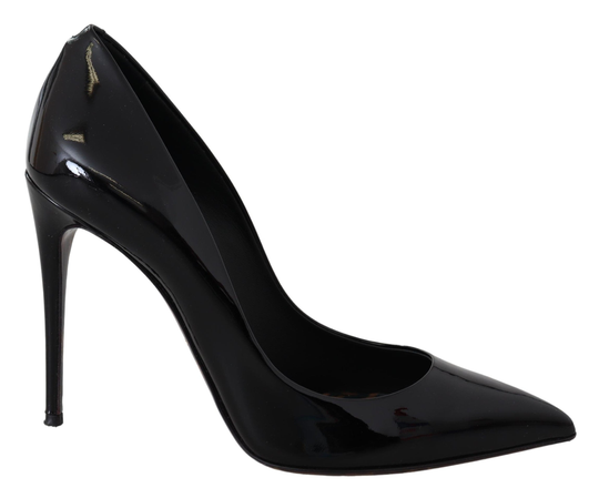 Dolce & Gabbana Women's Patent Leather Heels Pumps Shoes Black LA8854 - EU35/US4.5