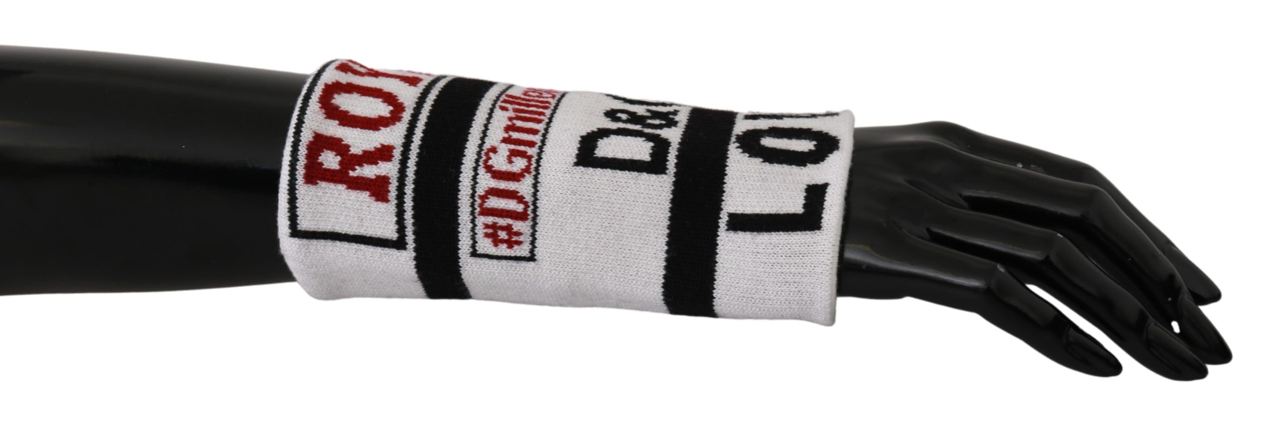 Dolce & Gabbana Men's Arm Warmer DG Love Royal Wool Wrap Black LB1002BG