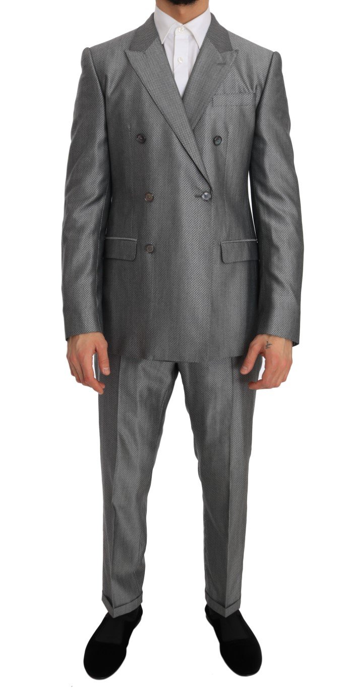 Dolce & Gabbana Men's Stretch Crystal Bee Slim Fit Suit Beige JKT1239 - IT48 | M
