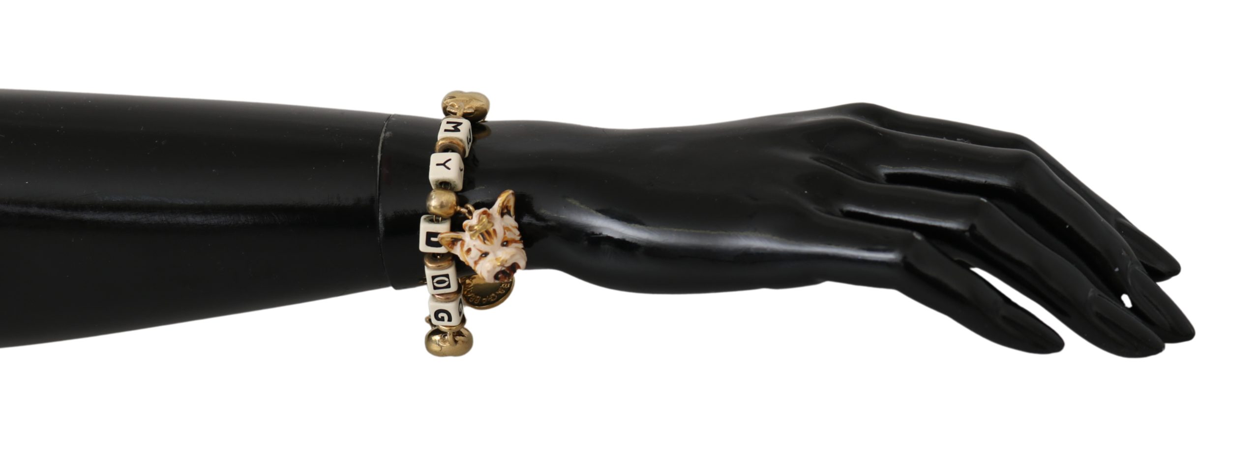 Dolce & Gabbana Women's DOG Charms Statement Bracelet Gold SMY10025