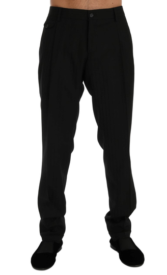 Dolce & Gabbana Men's Striped Stretch Pants Black PAN60381 - IT54 | XL