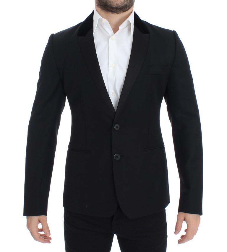 Dolce & Gabbana Men's Wool stretch two button Blazer Black SIG12306 - IT48 | M