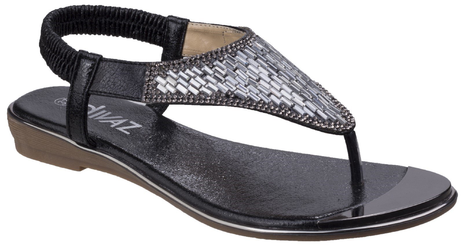 Divaz Women's Kirsty Toe Post Sandal Various Colours 26331 - Black 3