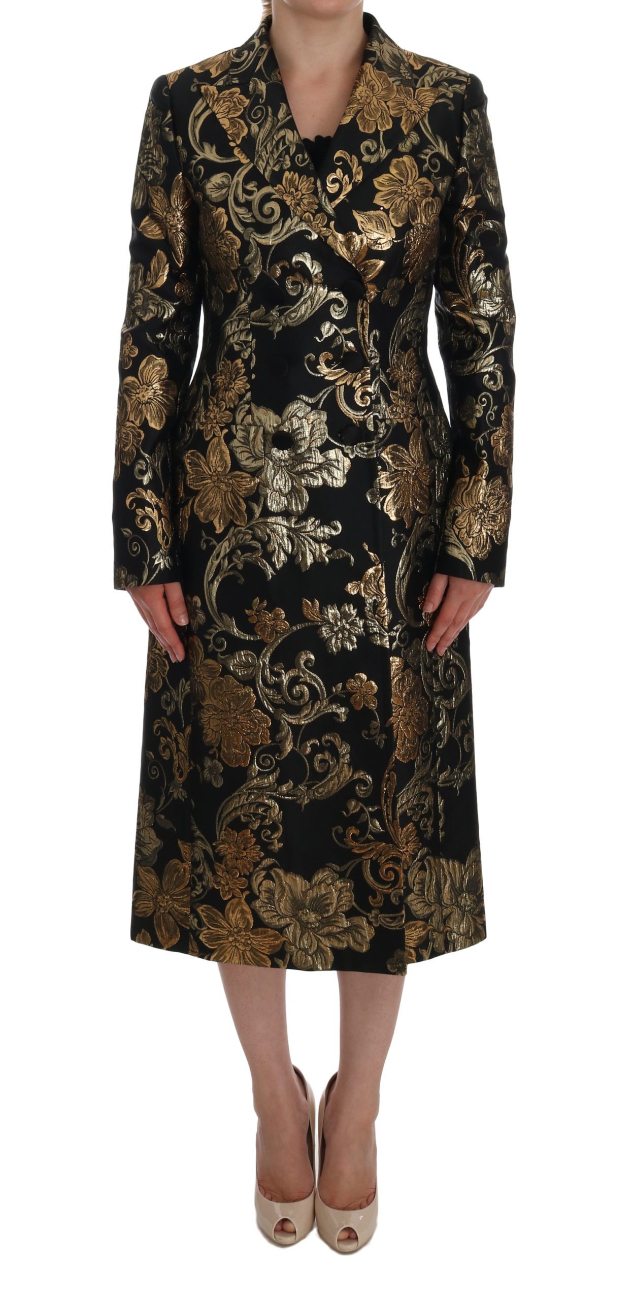 Dolce & Gabbana Women's Baroque Trench Coat Black DR1079 - IT38|XS