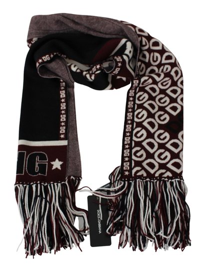 Multicolor #DGMILLENNIALS Wool Wrap Fringes Scarf