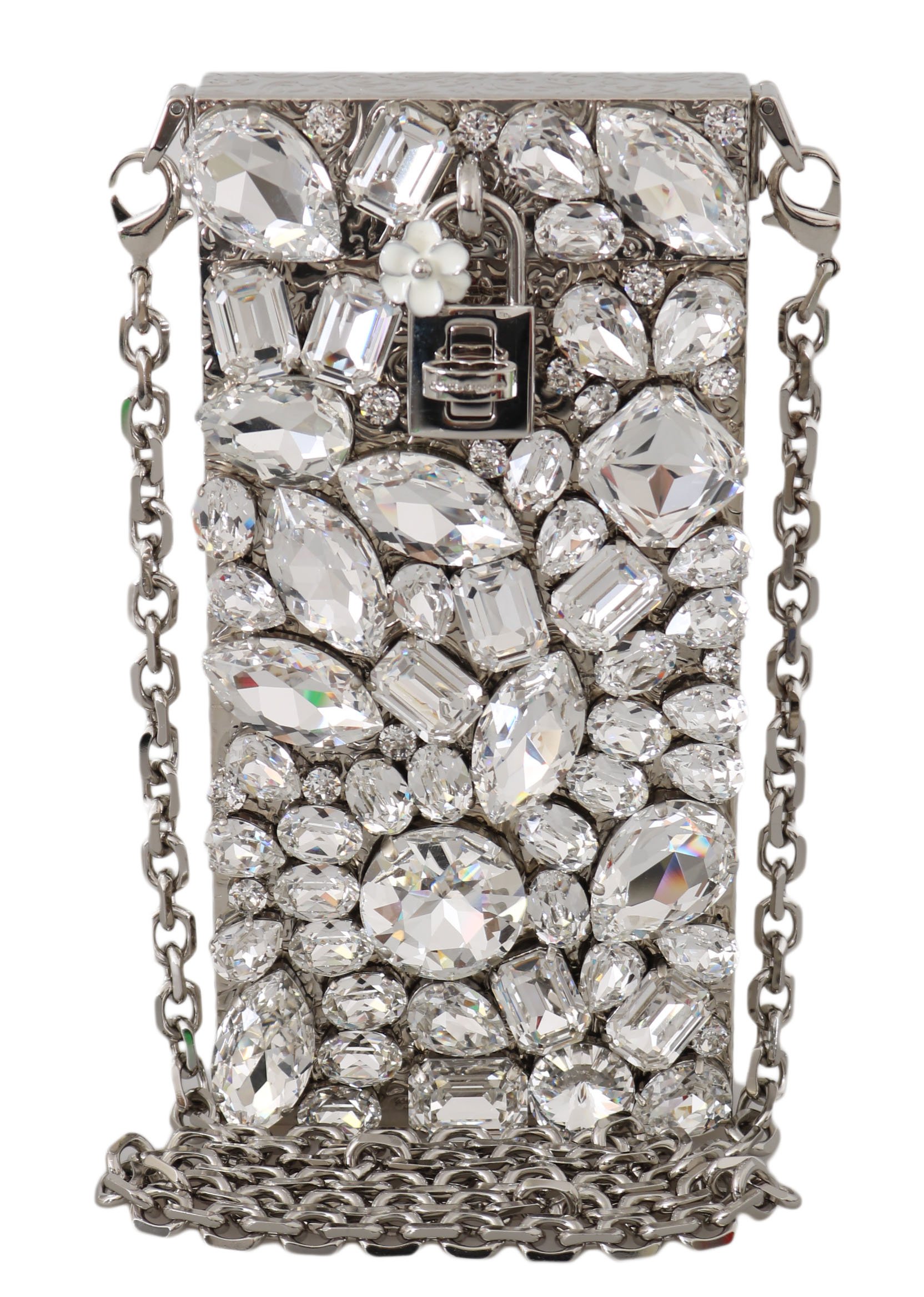 Dolce & Gabbana Women's Crystal Brass Crystal Crossbody Bag Silver VA1134