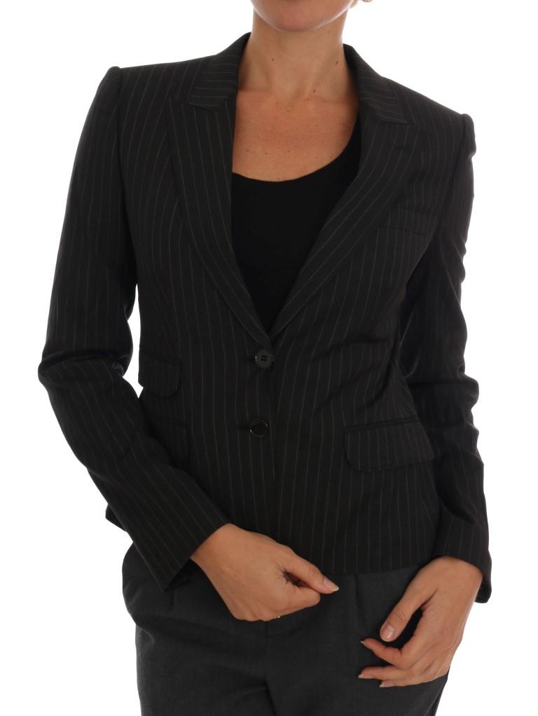 Dolce & Gabbana Women's Striped Wool Blazer Black DR1230 - IT40|S