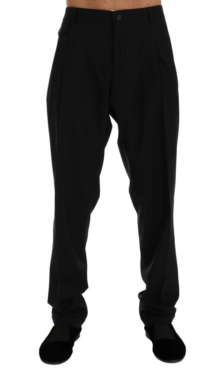 Dolce & Gabbana Men's Striped Wool Stretch Trouser Blue PAN60379 - IT54 | XXL