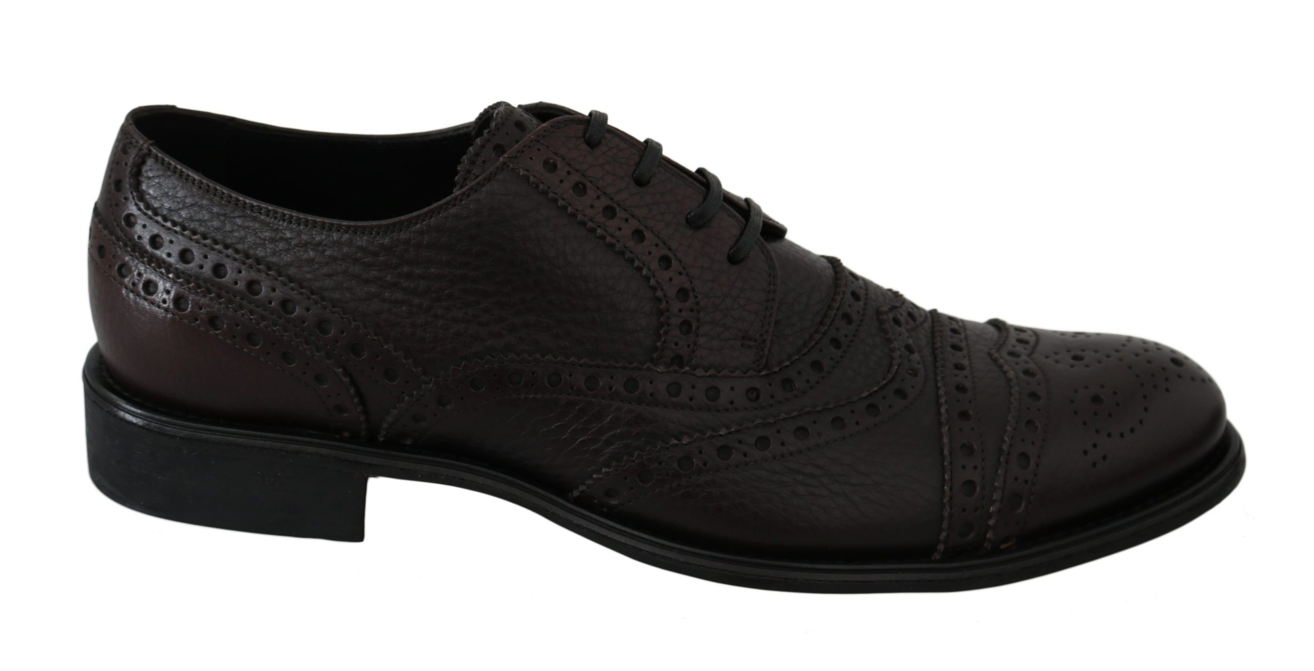 Dolce & Gabbana Men's Leather Dress Brogue Shoes Black MV2542 - EU39/US6