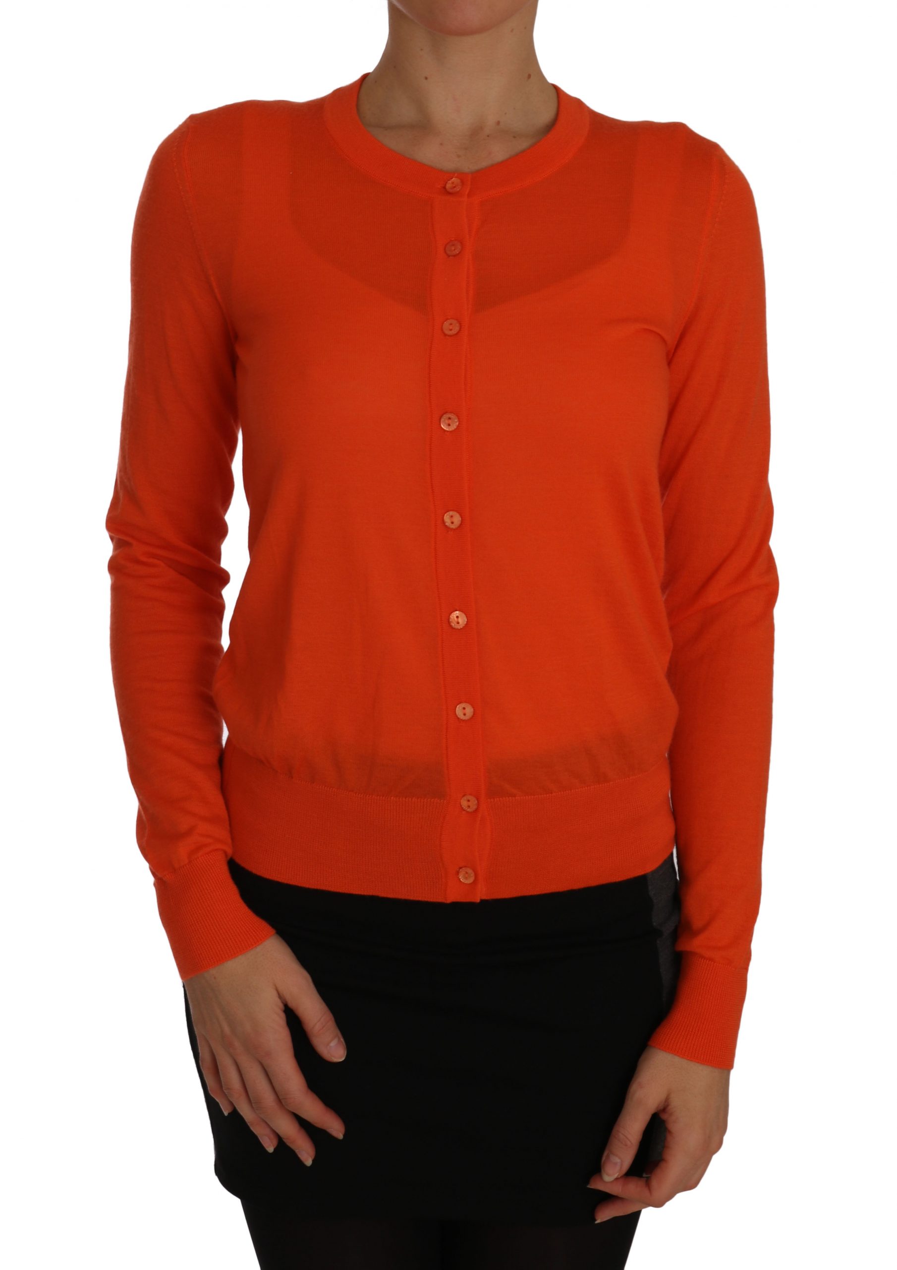 Dolce & Gabbana Women's Lightweight Cashmere Cardigan Orange TSH2265 - IT46 | L