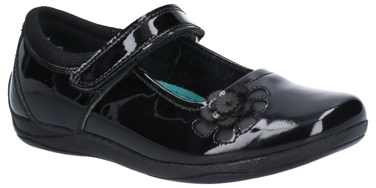 Hush Puppies Women's Jessica Patent Jnr School Shoe Various Colours 29246 - Black 10