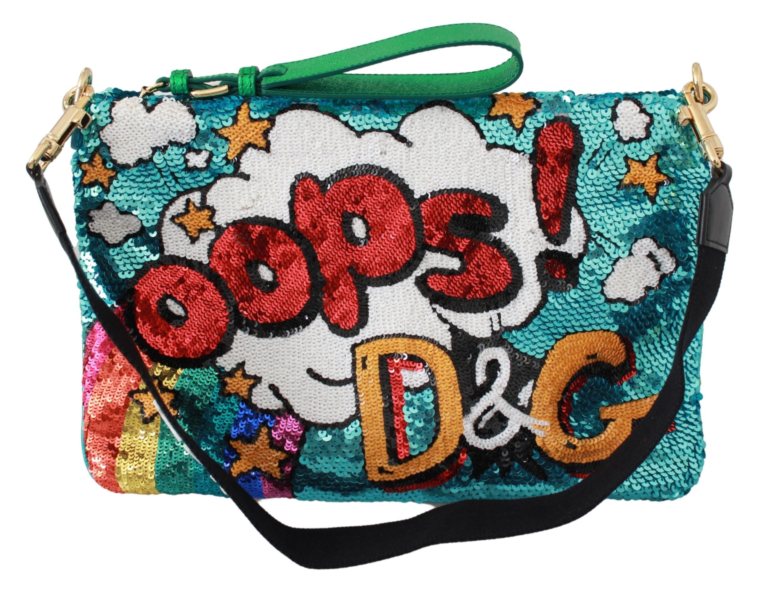 Dolce & Gabbana Women's Cartoon Sequined Clutch Bag Multicolor VAS9445