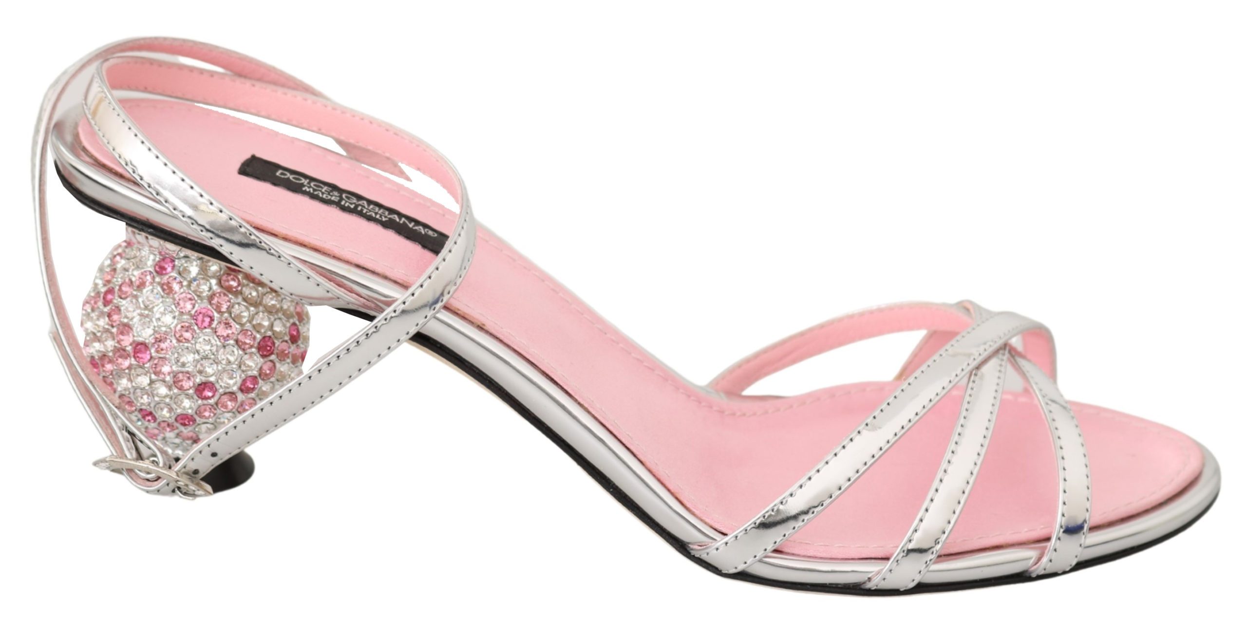 Dolce & Gabbana Women's Crystal Ankle Strap Sandal Pink LA7122 - EU36/US5.5