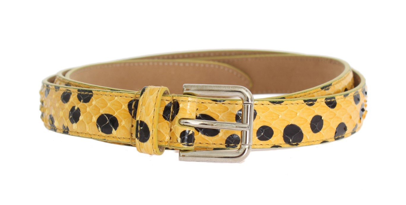 Dolce & Gabbana Women's Snakeskin Silver Buckle Yellow BEL10354 - 80 cm / 32 Inches