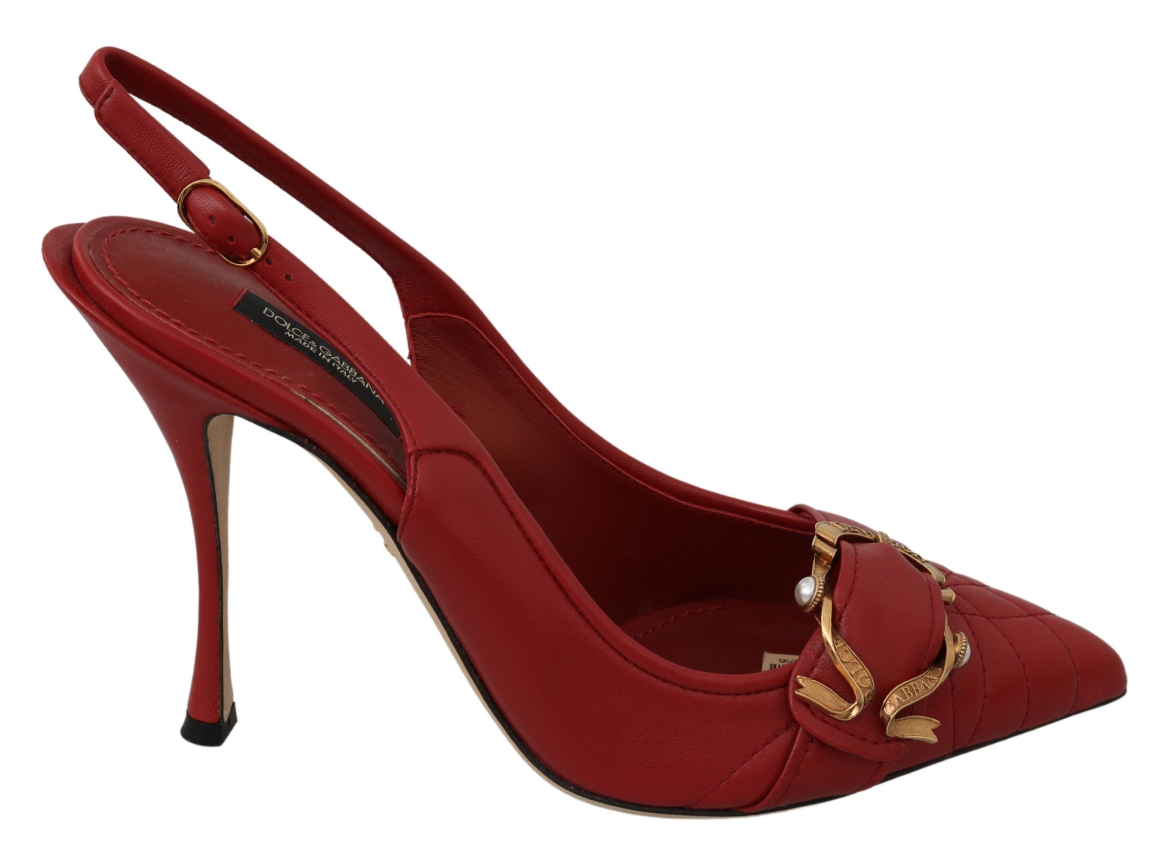 Dolce & Gabbana Women's Devotion High Slingback Heels Red LA7133 - EU39/US8.5