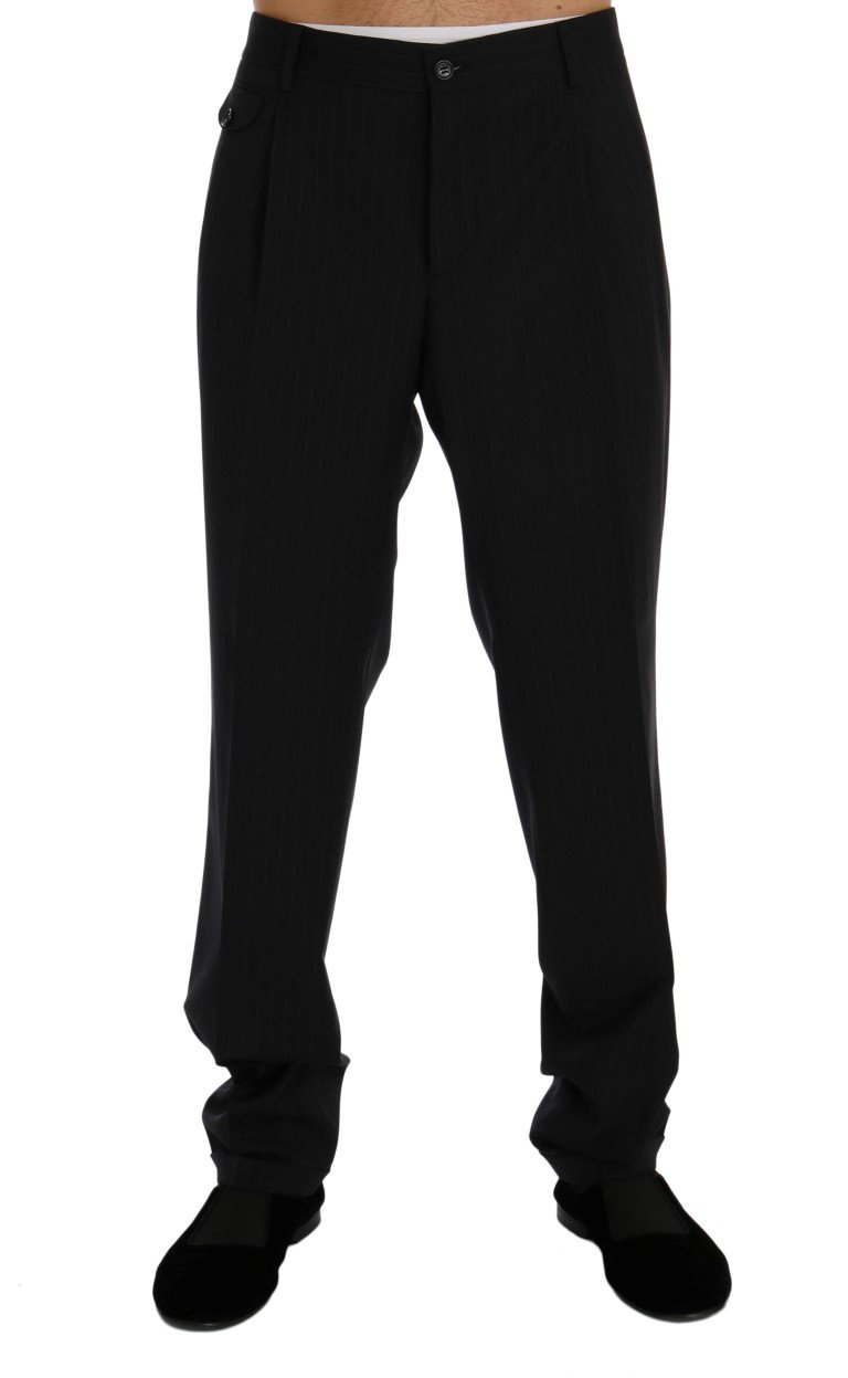 Dolce & Gabbana Men's Striped Cotton Dress Formal Trouser Blue PAN60364 - IT52 | XL