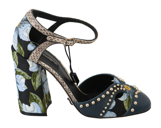 Pumps Heels Jacquard Crystal Leather Shoes - EU35.5/US5
