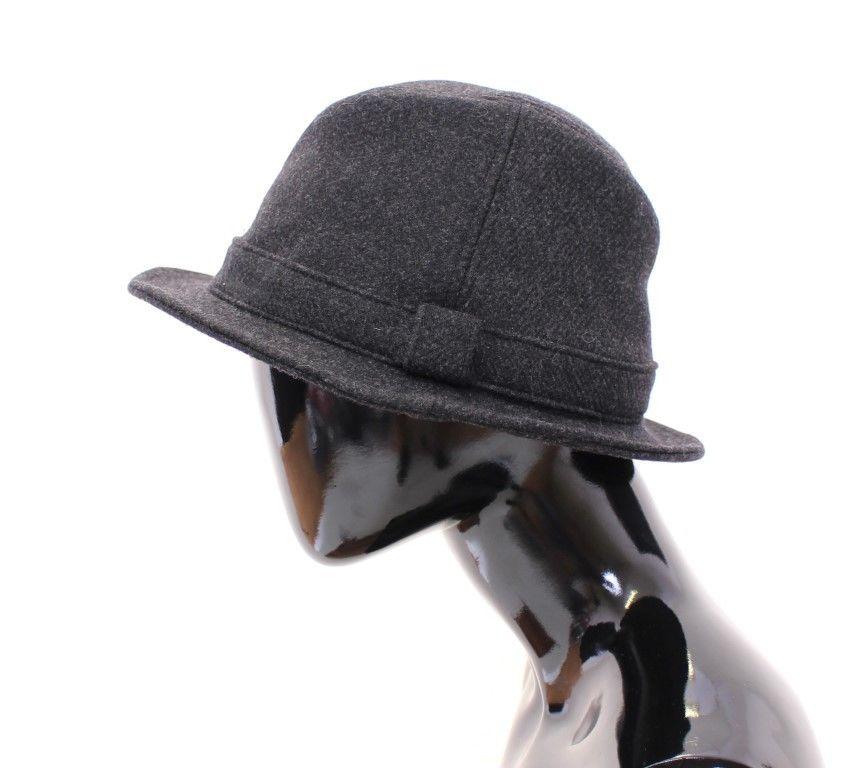 Dolce & Gabbana Women's Virgin Wool Logo Fedora Trilby Hat Gray HAT10212 - 57 cm|S