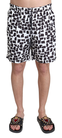 Dolce & Gabbana Men's Swimshorts Trunks Boxer Black/White BIK1094 - IT4 | S