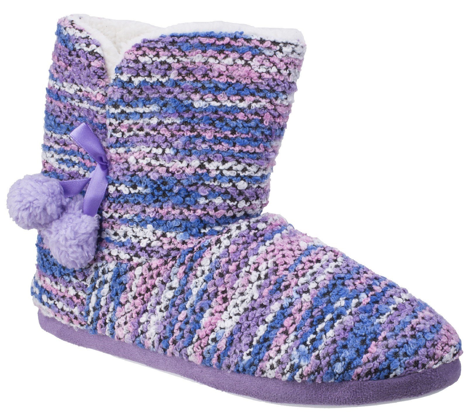 Divaz Women's Vienna Knitted Bootie Slipper Multicolor 25585-42604 - Purple 4