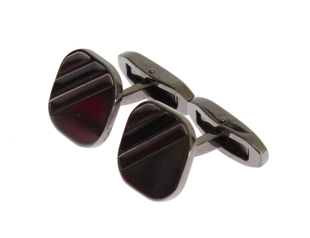 Dolce & Gabbana Men's Brass Stone Cufflinks Silver SIG31510
