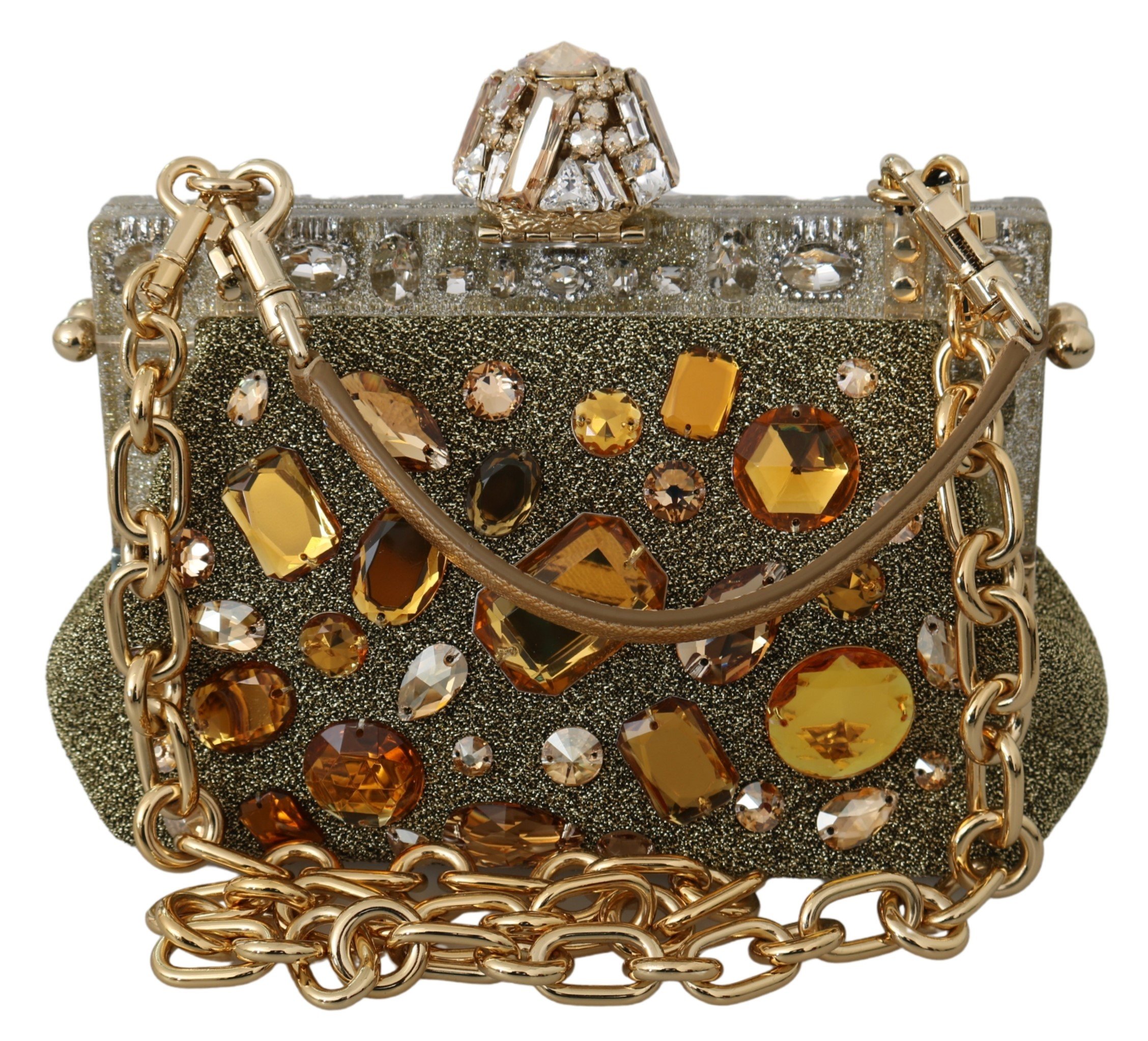 Dolce & Gabbana Women's VANDA Crystal Clutch Bag Gold VAS9715