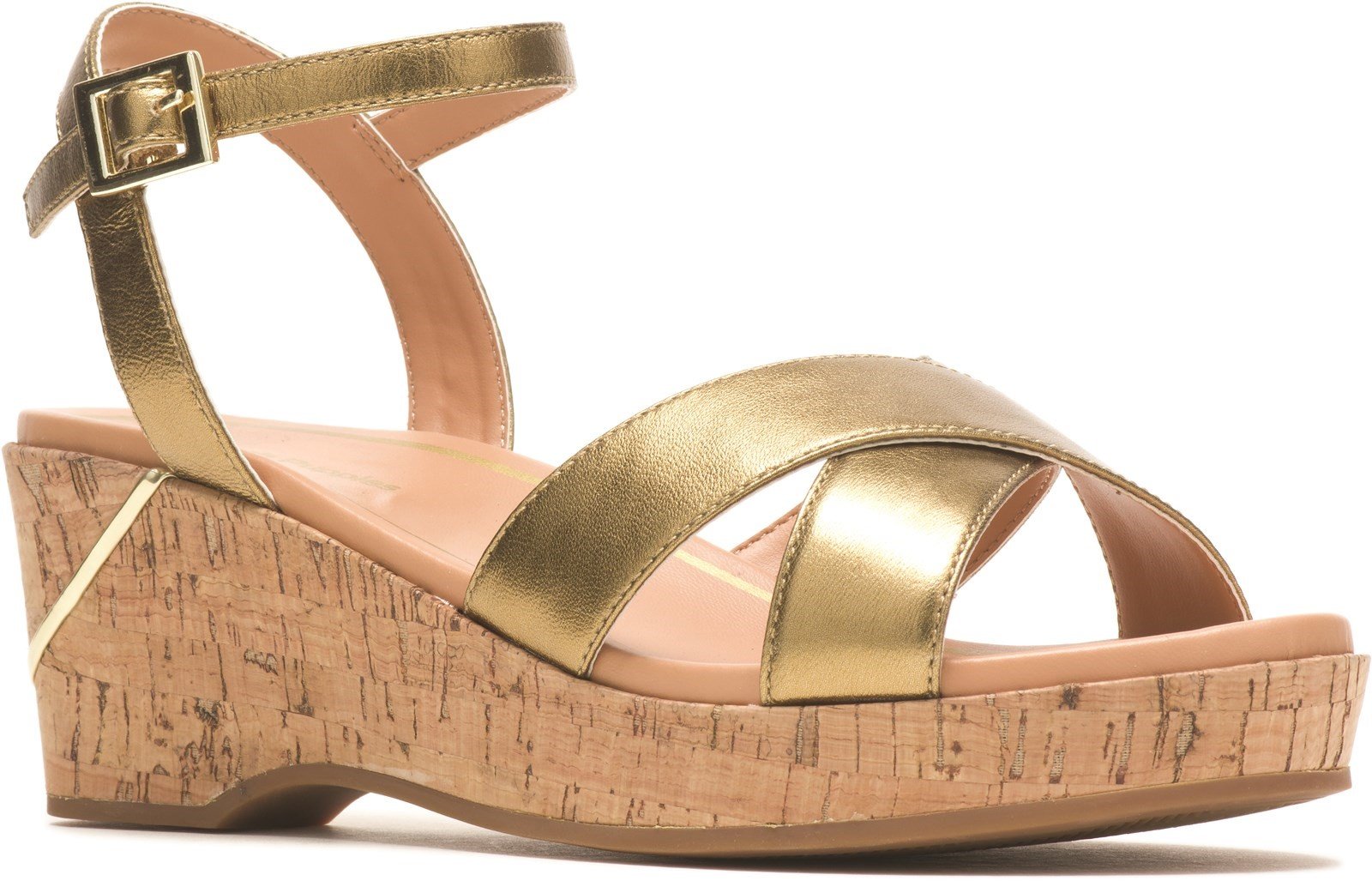 Hush Puppies Women's Maya Qtr Strap Wedge Sandal Various Colours 31953 - Gold 6