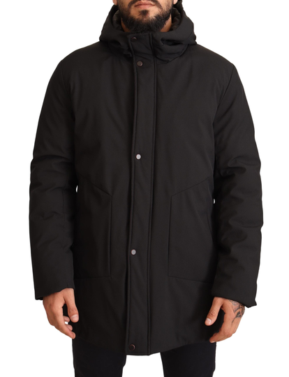 Black Polyester Full Zip Windbreaker Jacket - IT50 | L