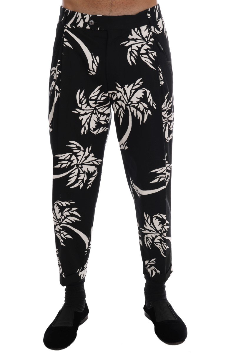 Dolce & Gabbana Men's Tree Cotton Stretch Trouser Black PAN60808 - IT44 | XS