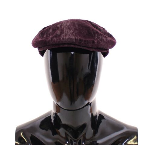 Purple Cotton Logo Newsboy Cap Cabbie Hat - 57 cm|S