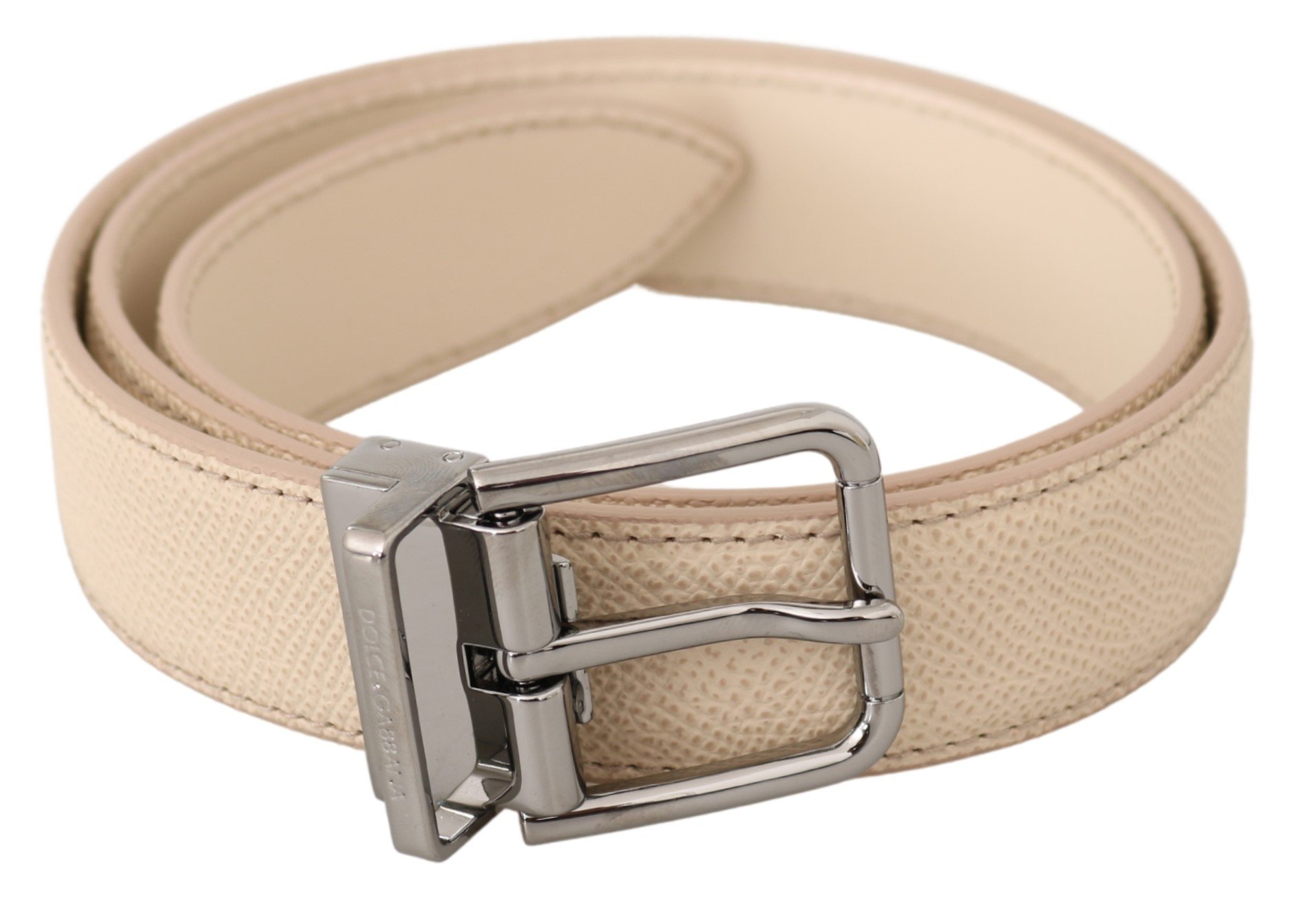 Dolce & Gabbana Men's Solid Leather Buckle Belt BEL60487BG - 75 cm / 30 Inches