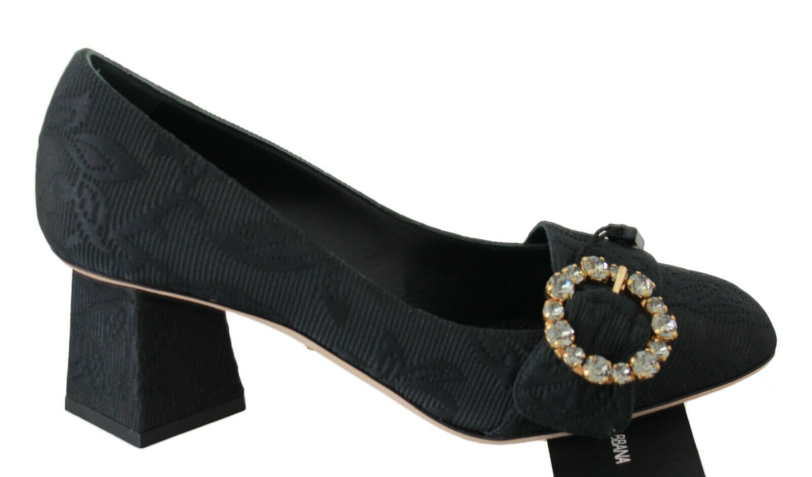 Dolce & Gabbana Women's Jacquard Crystal Pumps Black LA6173 - EU36.5/US6